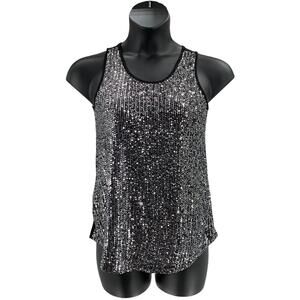 Urban Diction Women's Sequin Tank Black - Regular